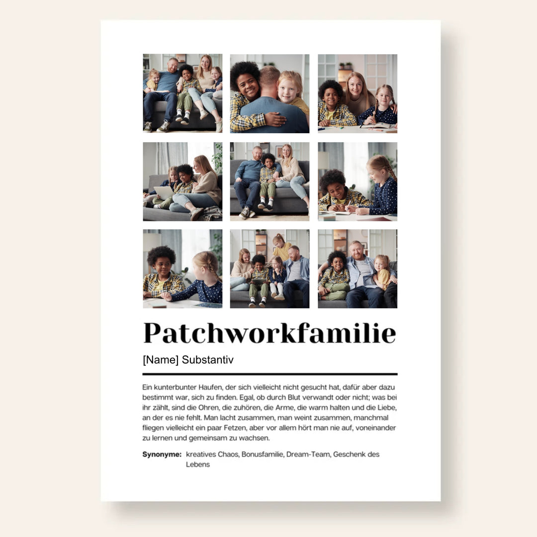 Poster Fotocollage Definition PATCHWORKFAMILIE personalisiert