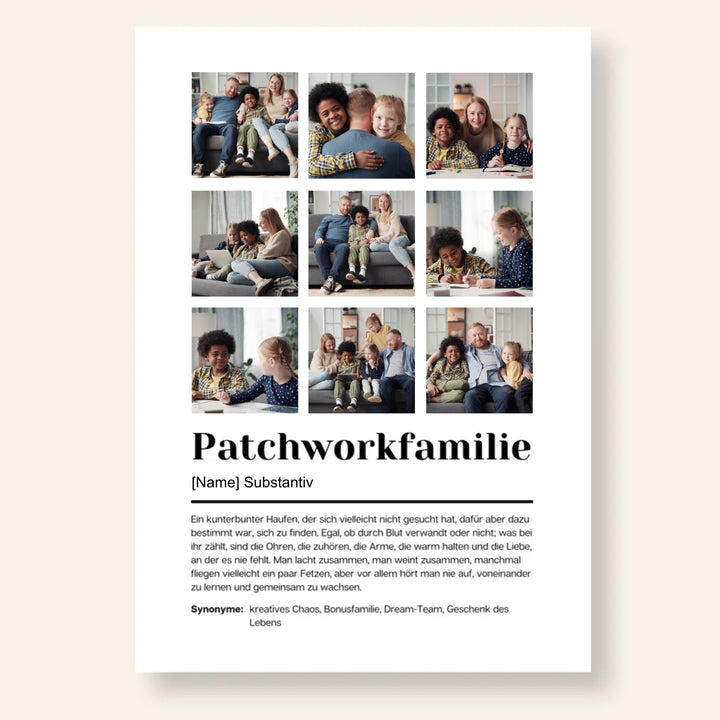 Poster Fotocollage Definition PATCHWORKFAMILIE personalisiert