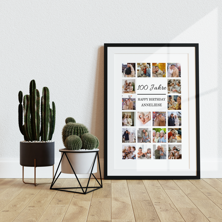 Personalisierte Fotocollage zum 100. Geburtstag