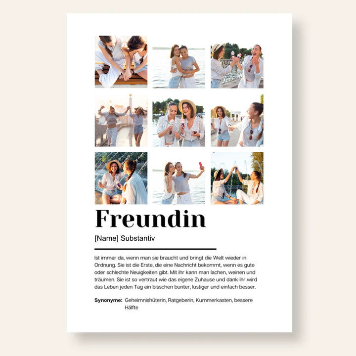 Poster Fotocollage Definition FREUNDIN personalisiert