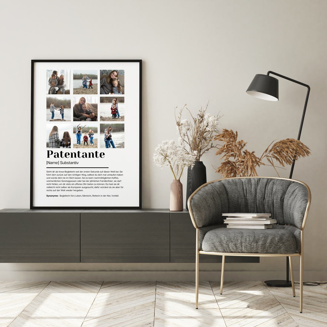 Poster Fotocollage Definition PATENTANTE personalisiert