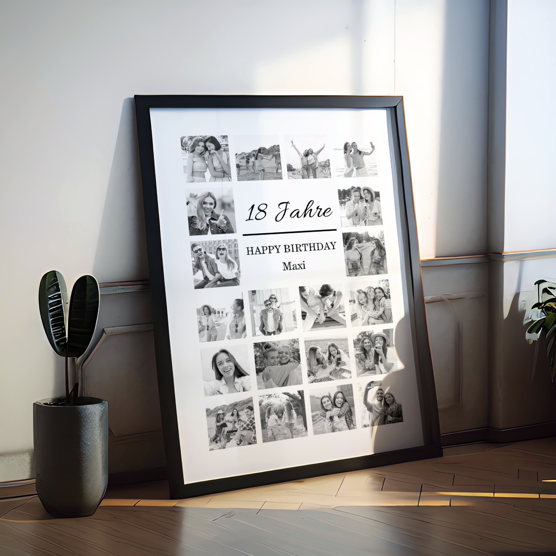 Fotocollage 18. Geburtstag personalisiert