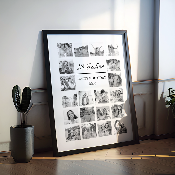 Fotocollage 18. Geburtstag personalisiert