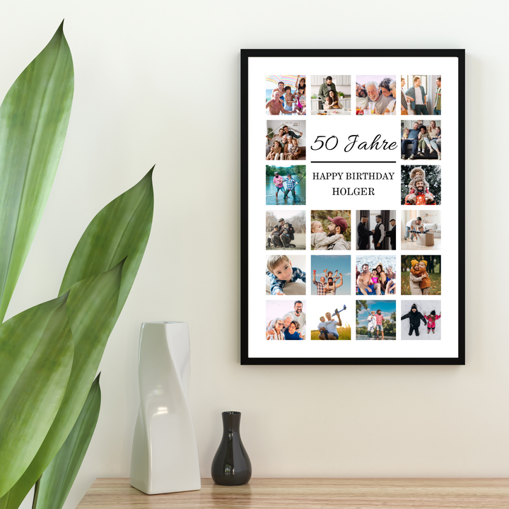 Fotocollage 50. Geburtstag personalisiert
