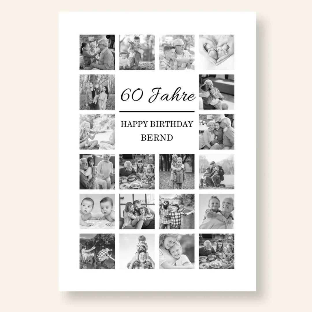 Fotocollage 60. Geburtstag personalisiert
