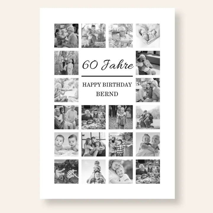 Fotocollage 60. Geburtstag personalisiert