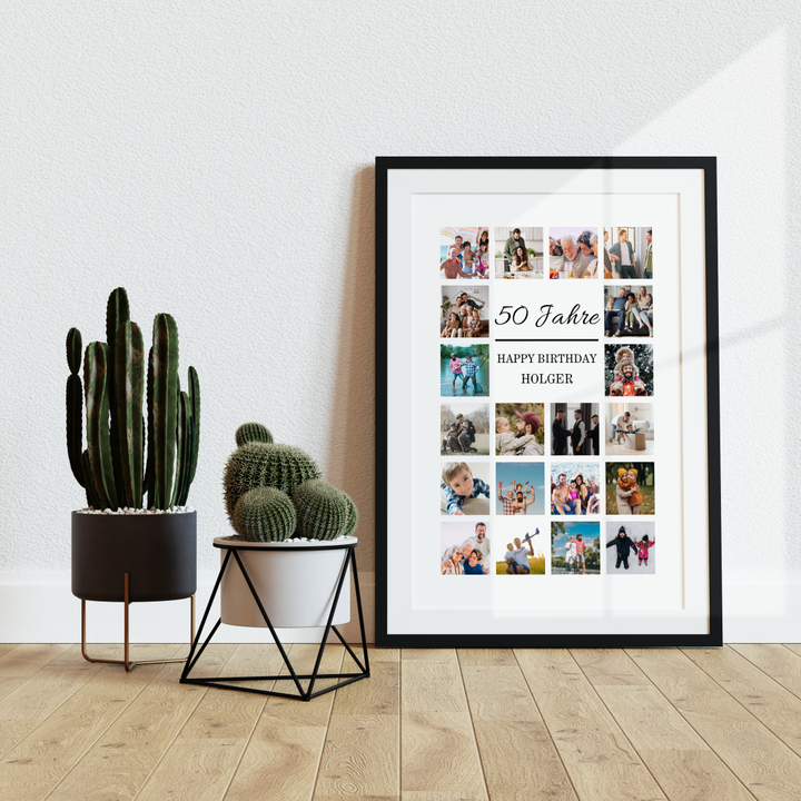 Fotocollage 50. Geburtstag personalisiert