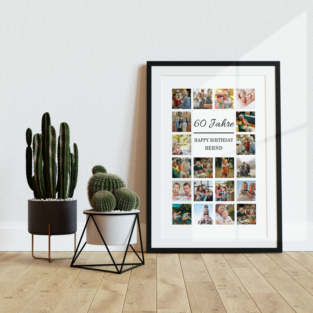Fotocollage 60. Geburtstag personalisiert