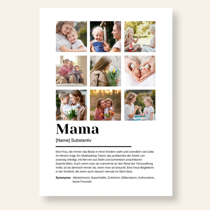 Poster Fotocollage Definition MAMA personalisiert