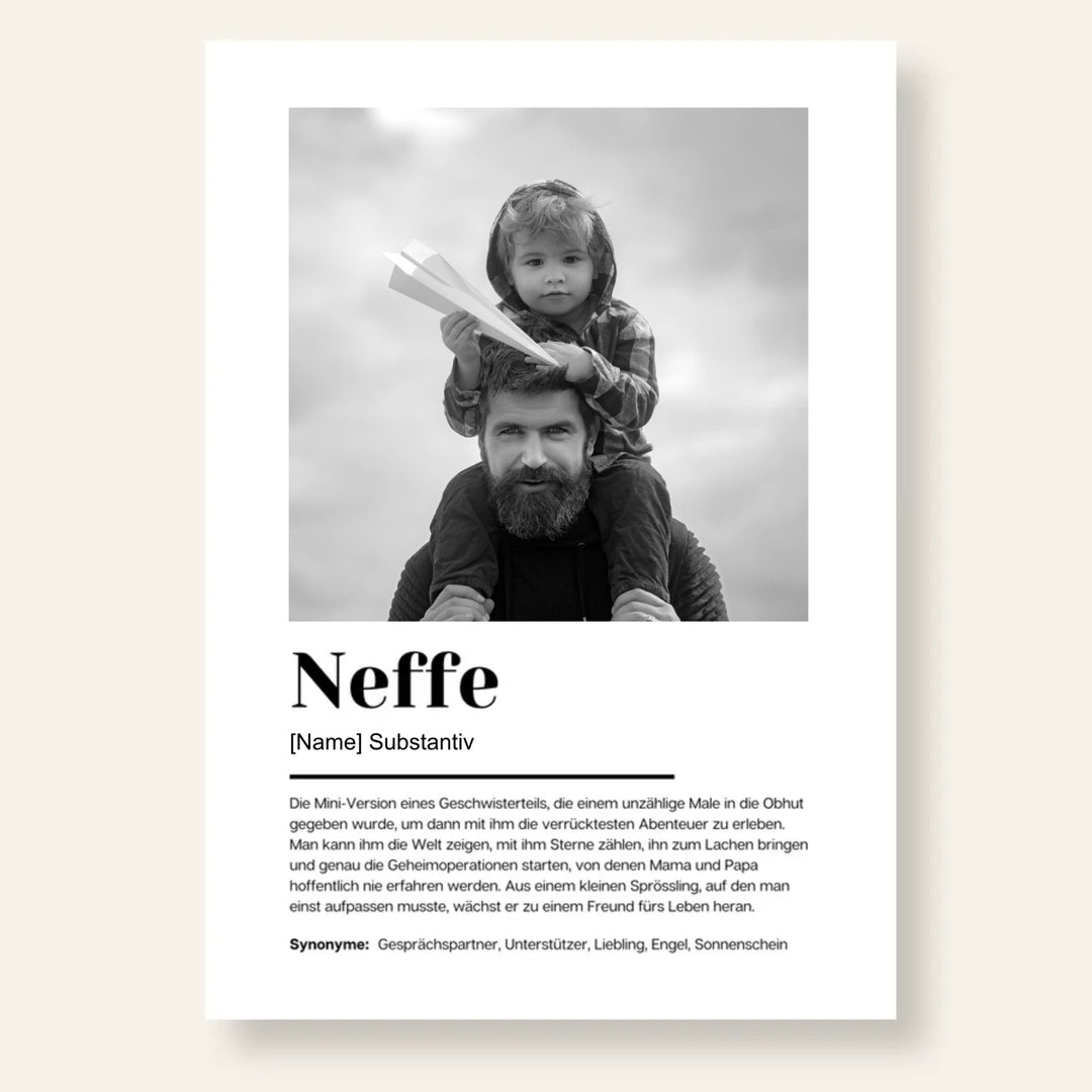 Fotoposter Definition NEFFE personalisiert