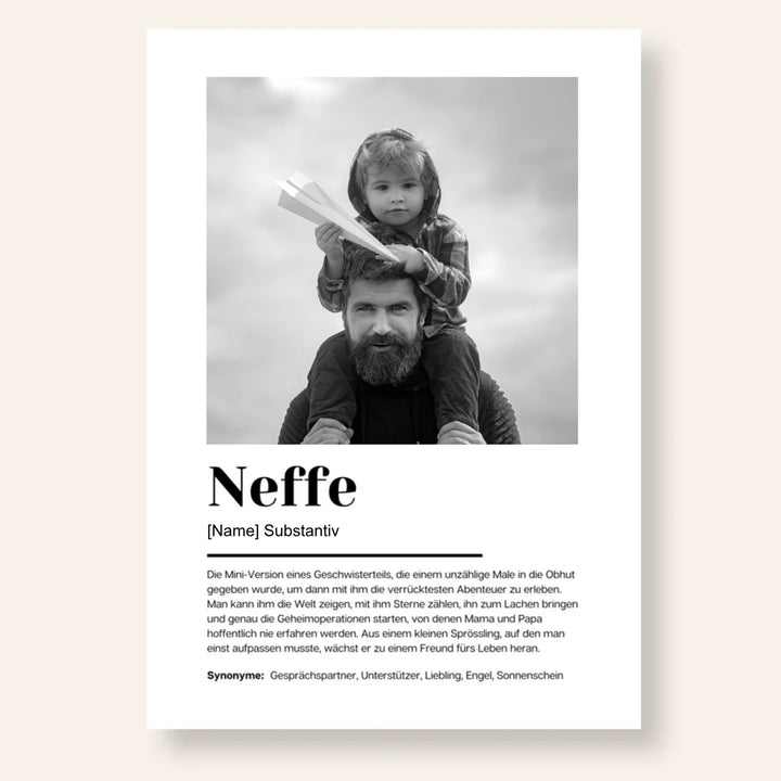 Fotoposter Definition NEFFE personalisiert