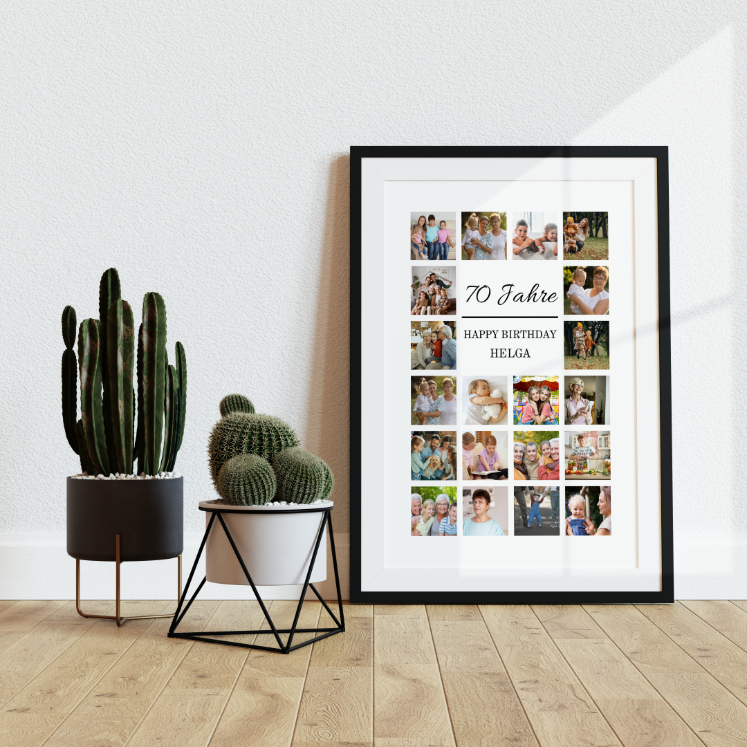Fotocollage 70. Geburtstag personalisiert