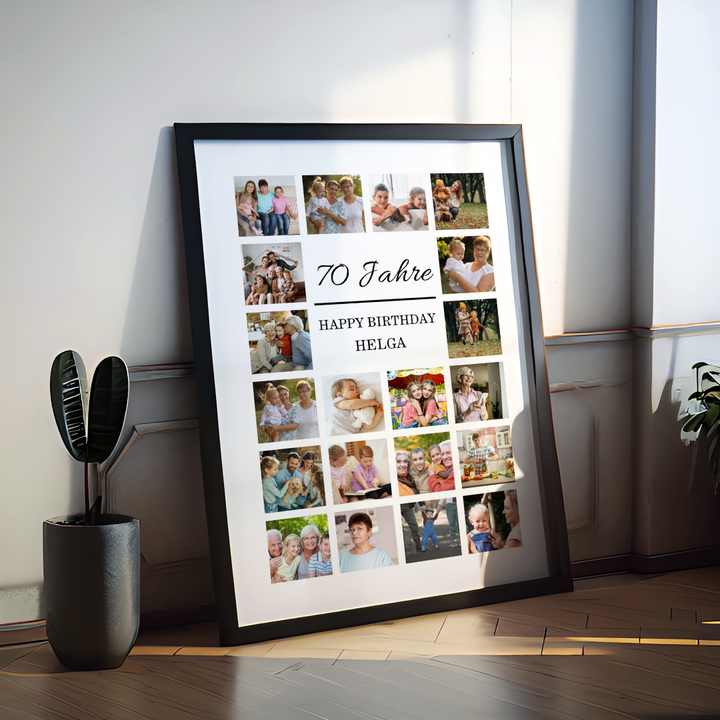 Fotocollage 70. Geburtstag personalisiert