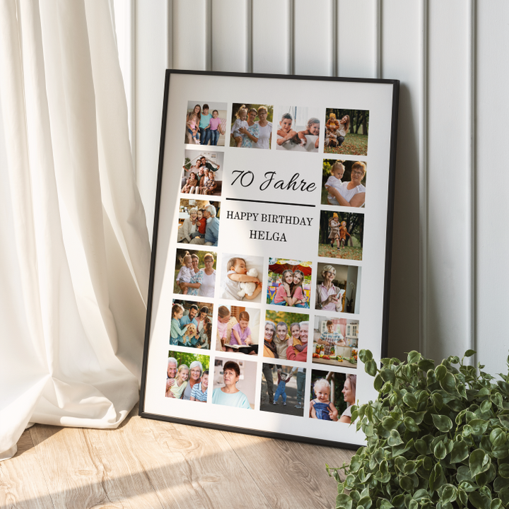 Fotocollage 70. Geburtstag personalisiert