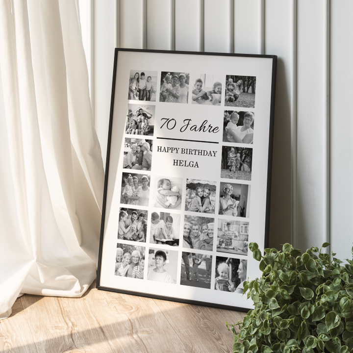 Fotocollage 70. Geburtstag personalisiert