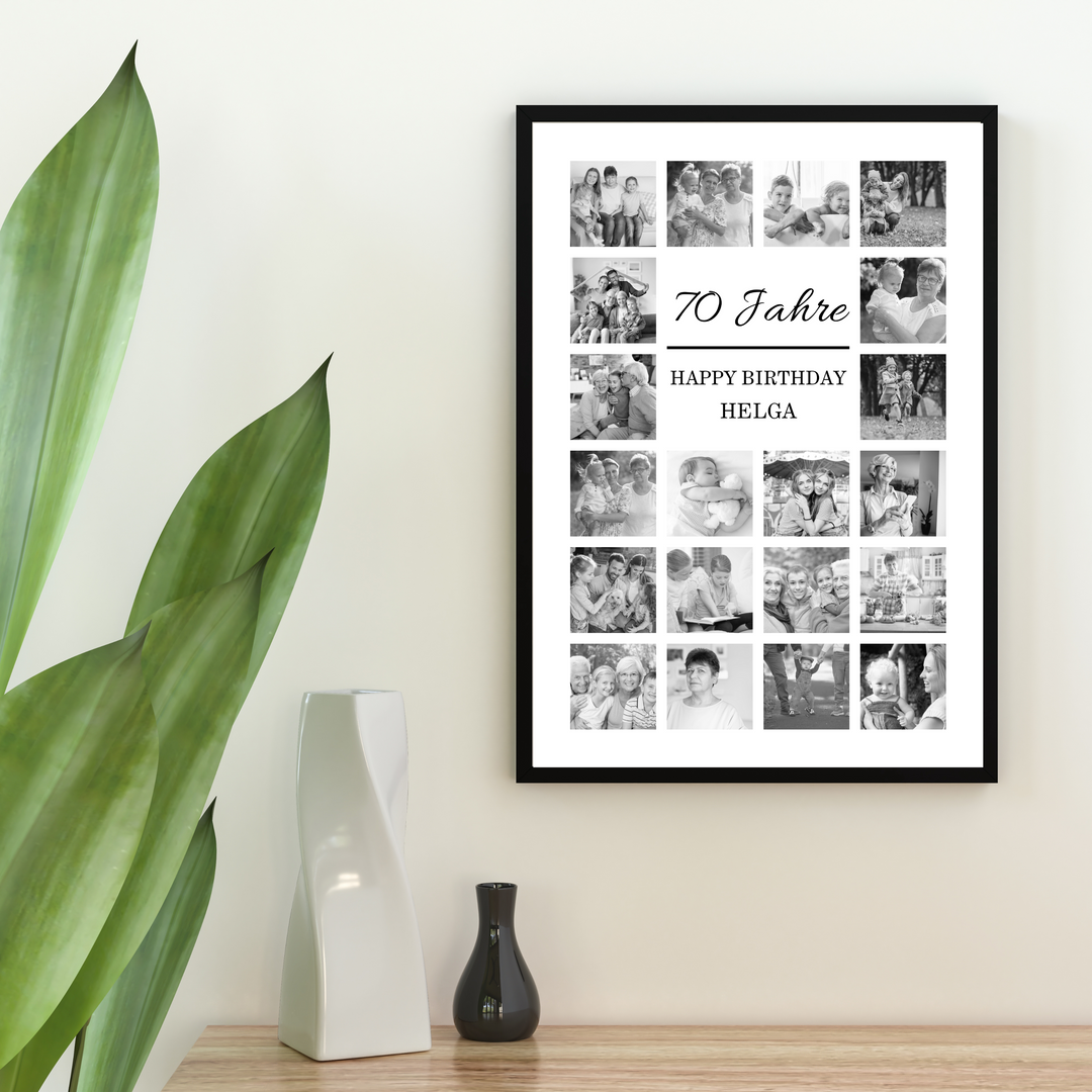 Fotocollage 70. Geburtstag personalisiert