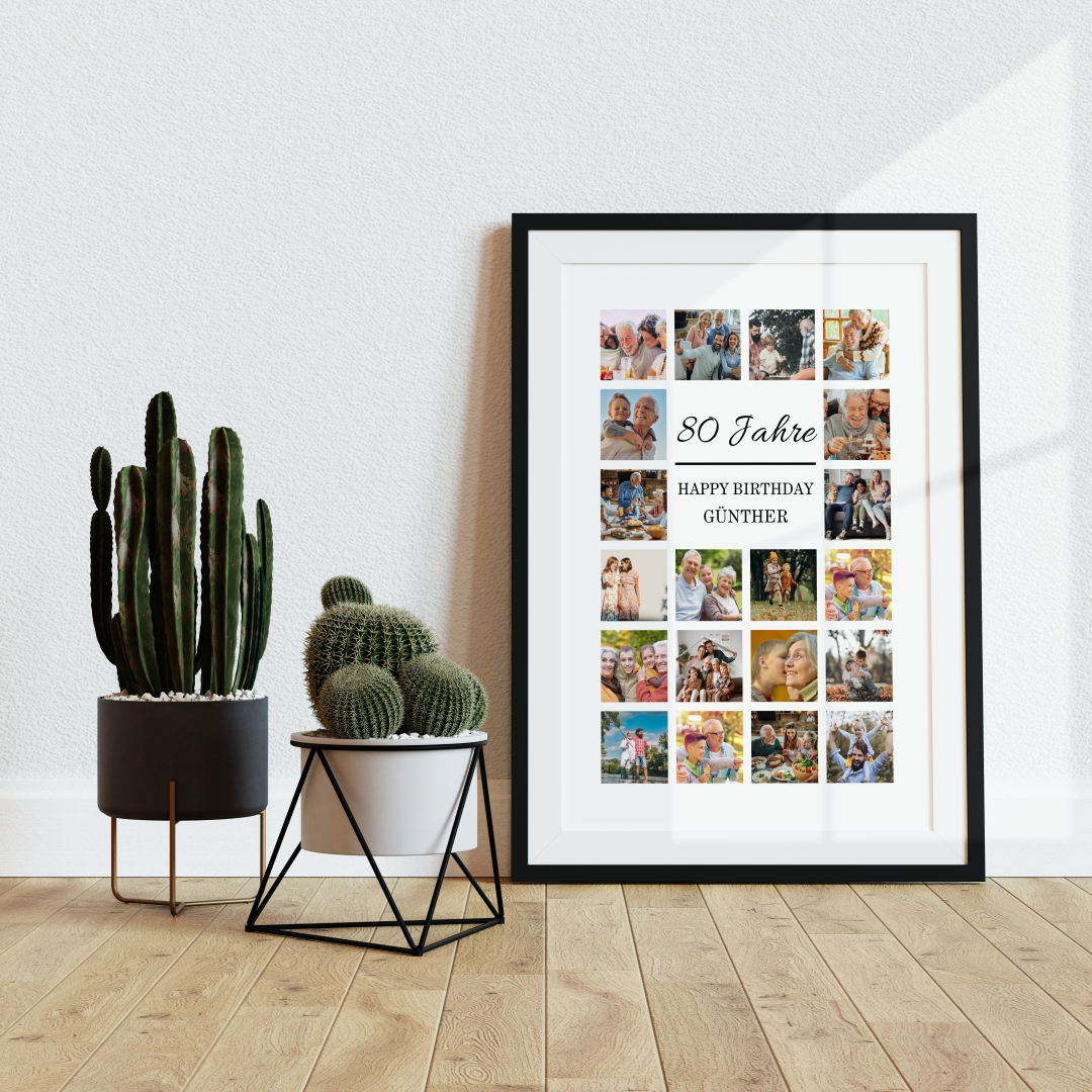 Fotocollage 80. Geburtstag personalisiert