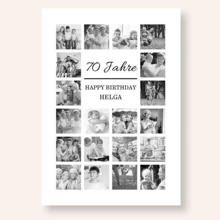 Fotocollage 70. Geburtstag personalisiert