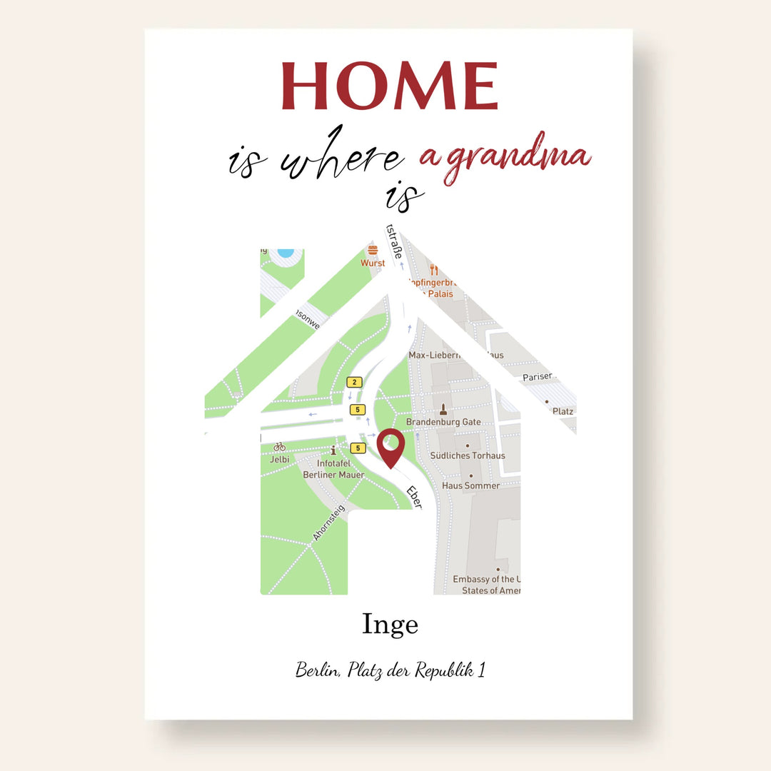 Stadtkarten Poster Zuhause 04 personalisiert