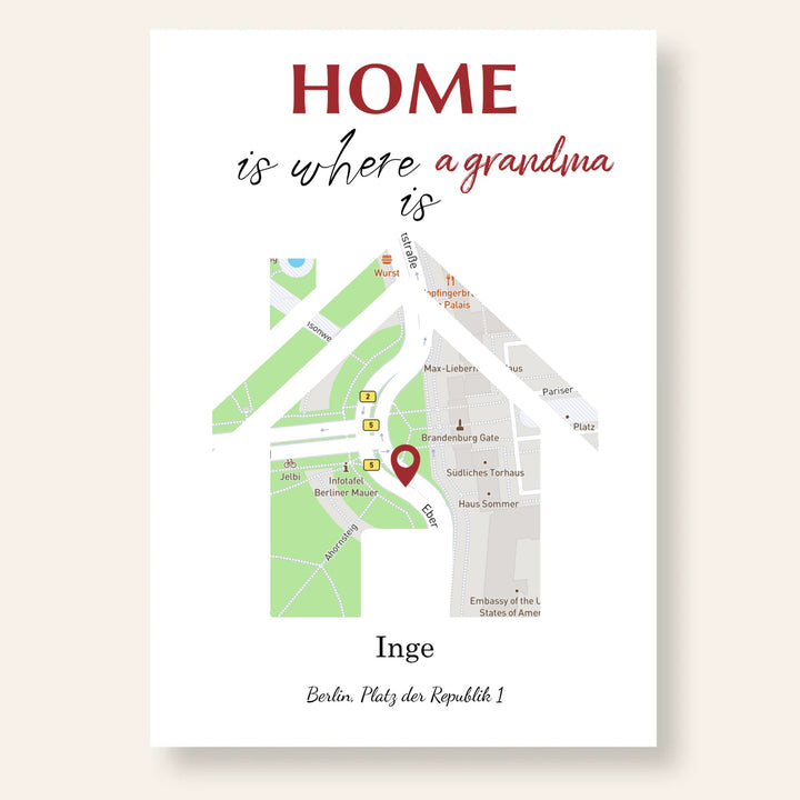 Stadtkarten Poster Zuhause 04 personalisiert