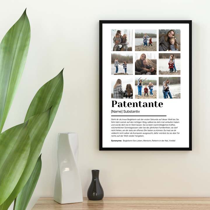Poster Fotocollage Definition PATENTANTE personalisiert