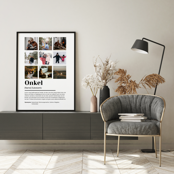 Poster Fotocollage Definition ONKEL personalisiert