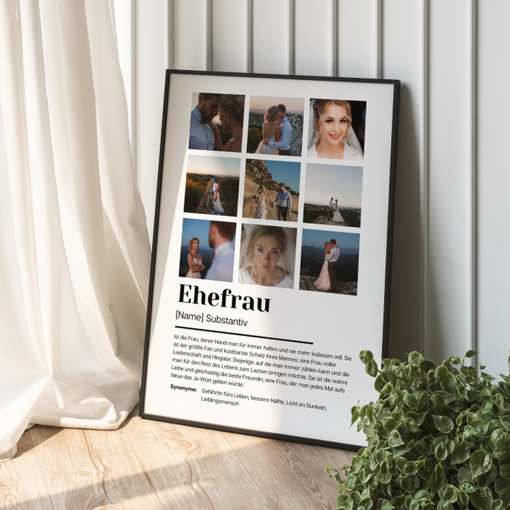 Poster Fotocollage Definition EHEFRAU personalisiert
