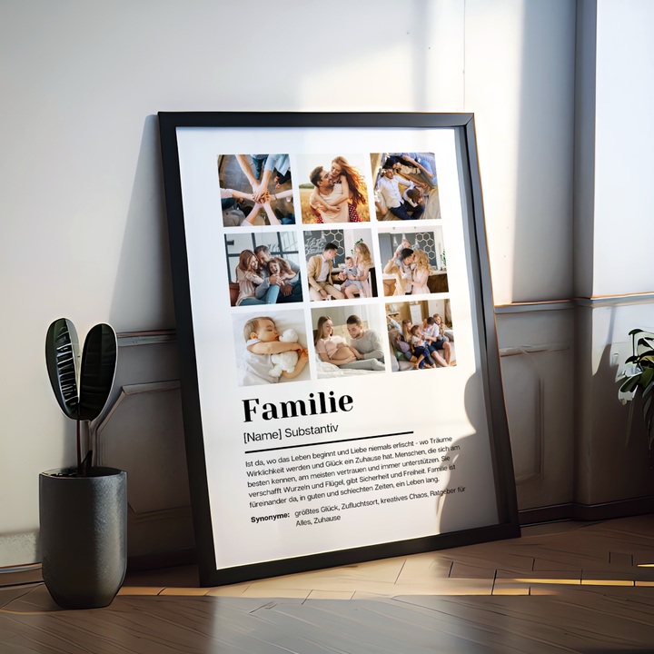 Poster Fotocollage Definition FAMILIE personalisiert