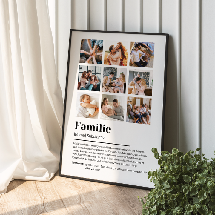 Poster Fotocollage Definition FAMILIE personalisiert