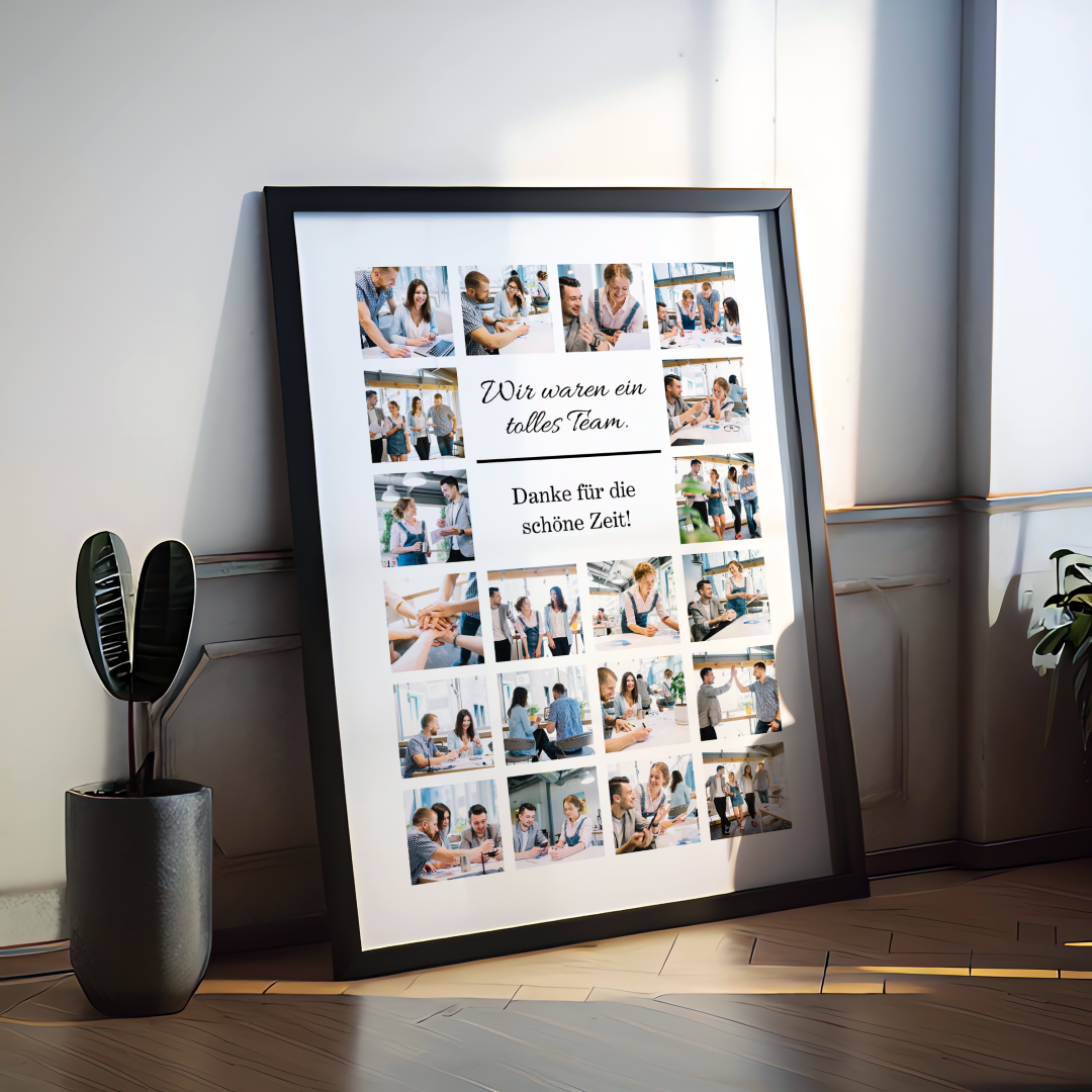 Fotocollage Danke für die schöne Zeit Abschied personalisiert