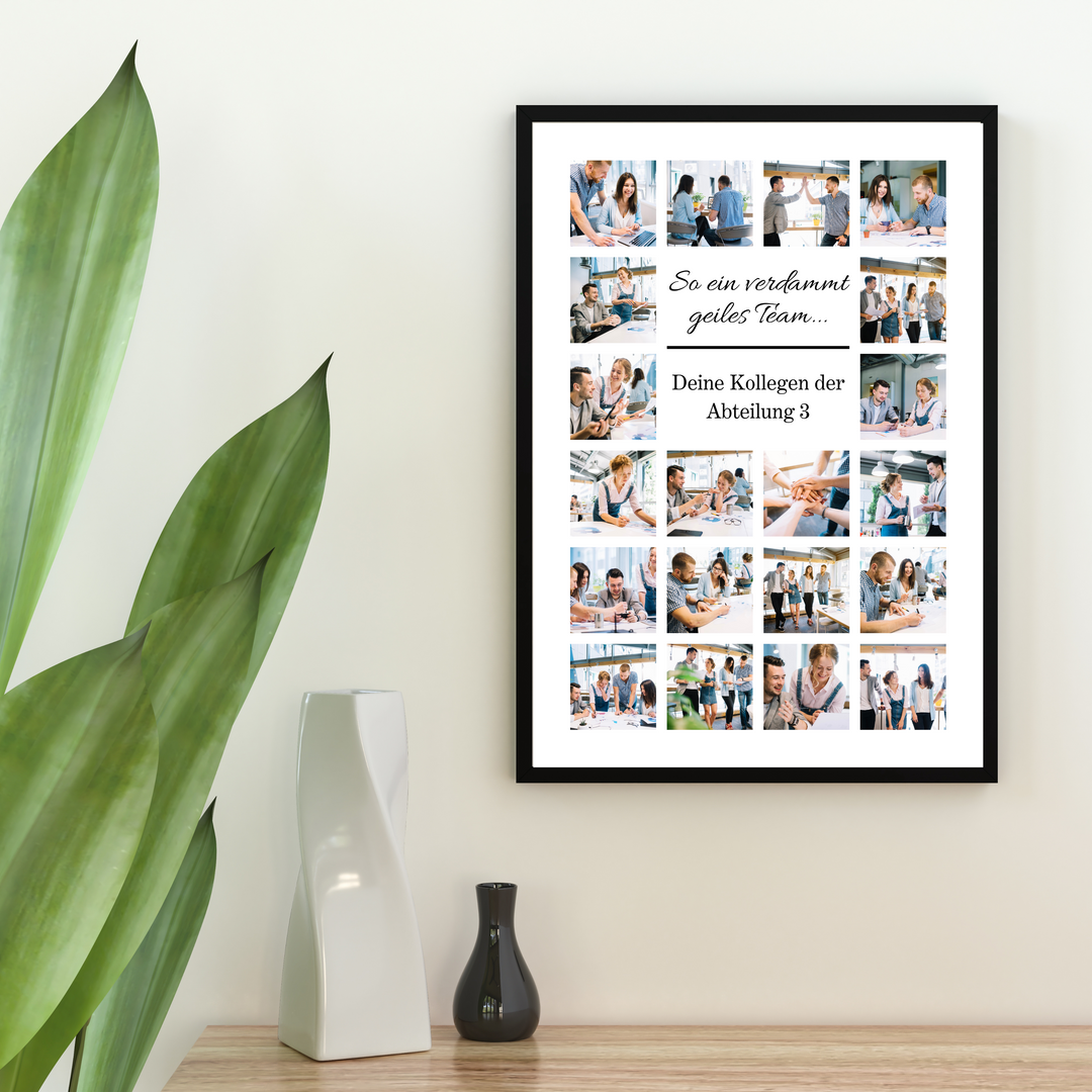 Personalisierte Collage Arbeitskollegen Abschiedsgeschenk