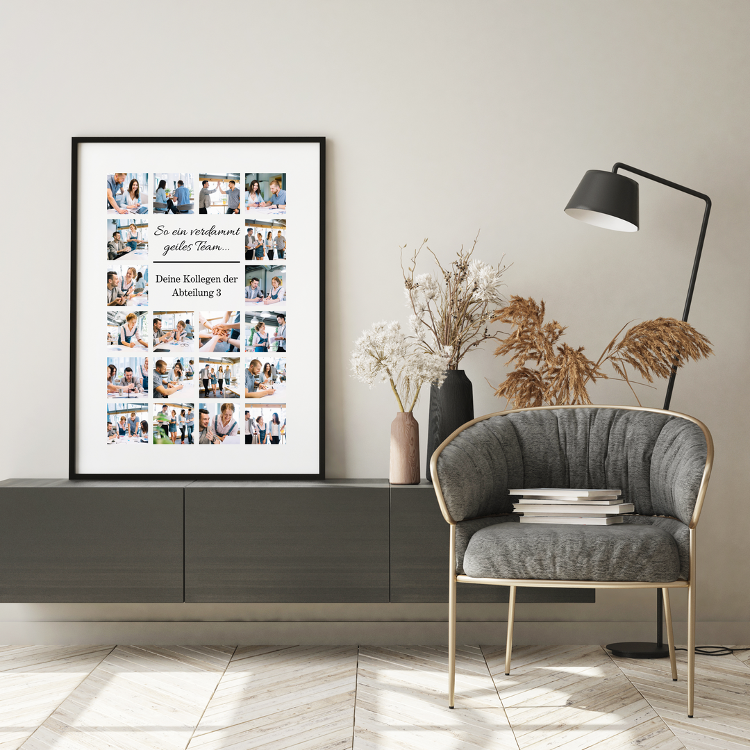 Personalisierte Collage Arbeitskollegen Abschiedsgeschenk