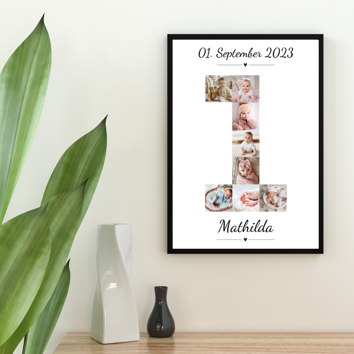 Personalisierte Fotocollage erster Geburtstag | Kleibt