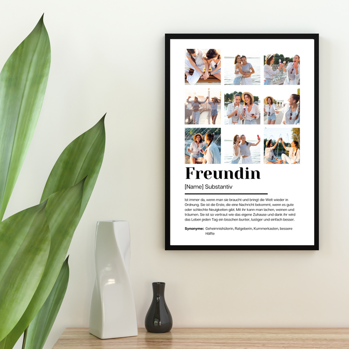 Poster Fotocollage Definition FREUNDIN personalisiert