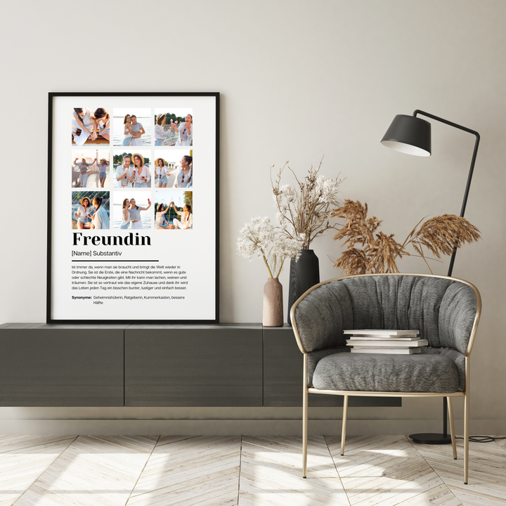 Poster Fotocollage Definition FREUNDIN personalisiert