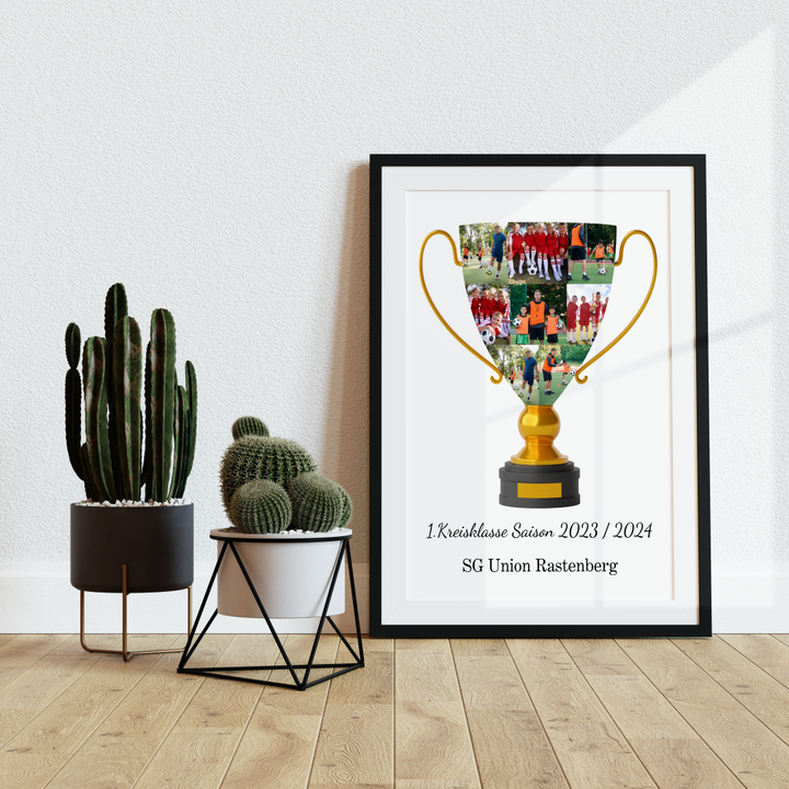 FuĂballcollage Pokal Poster personalisiert