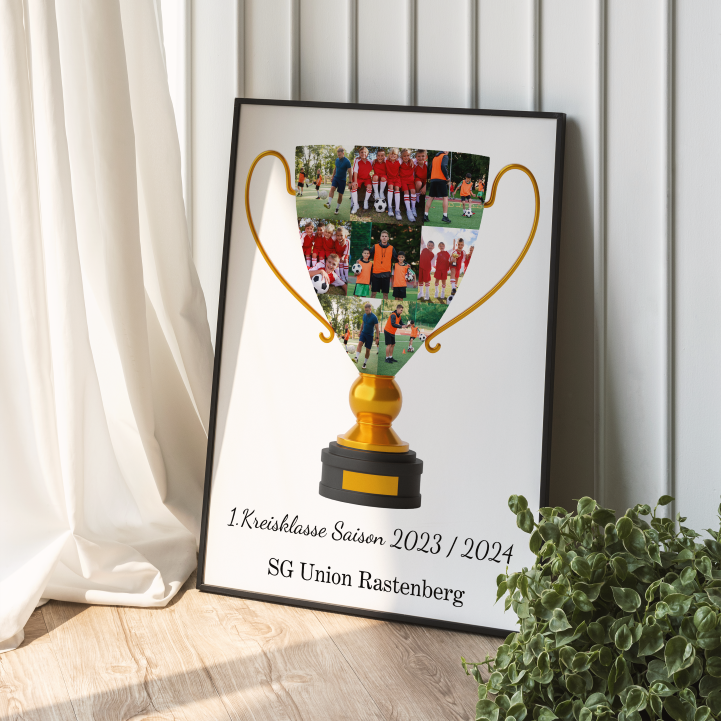 FuĂballcollage Pokal Poster personalisiert
