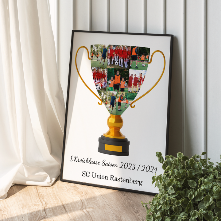 FuĂballcollage Pokal Poster personalisiert