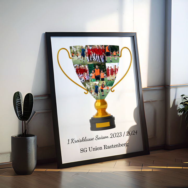 FuĂballcollage Pokal Poster personalisiert
