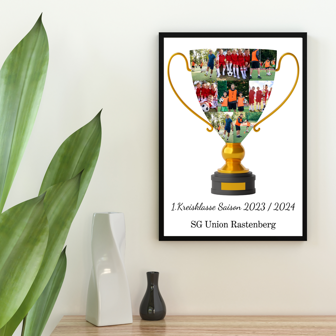 Personalisierte Fotocollage in Form eines Pokals | Kleibt