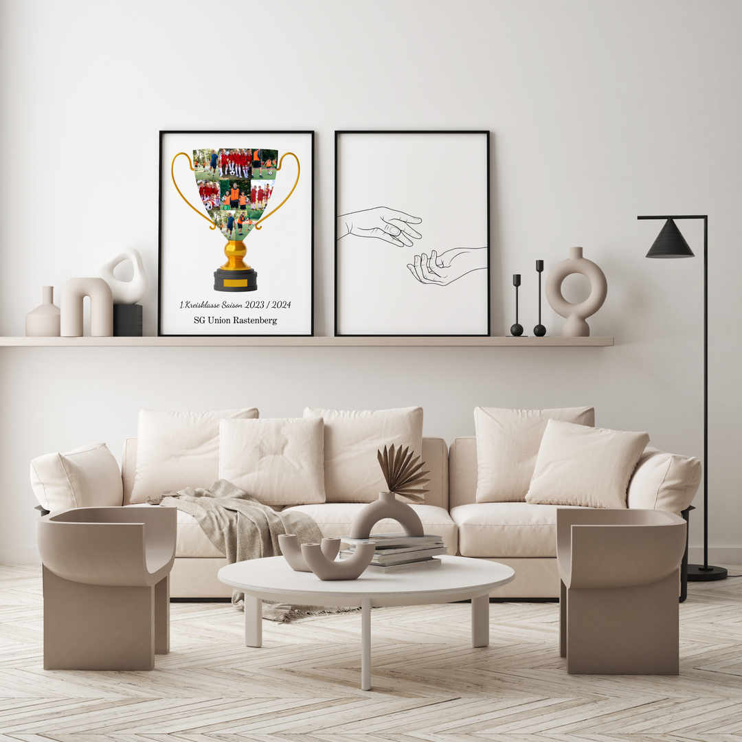 Personalisierte Fotocollage in Form eines Pokals | Kleibt
