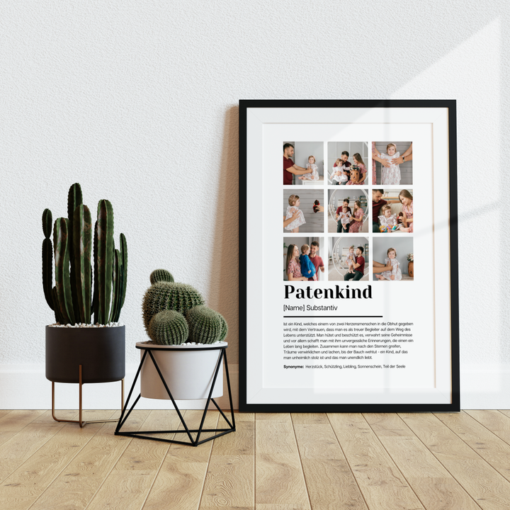 Poster Fotocollage Definition PATENKIND personalisiert