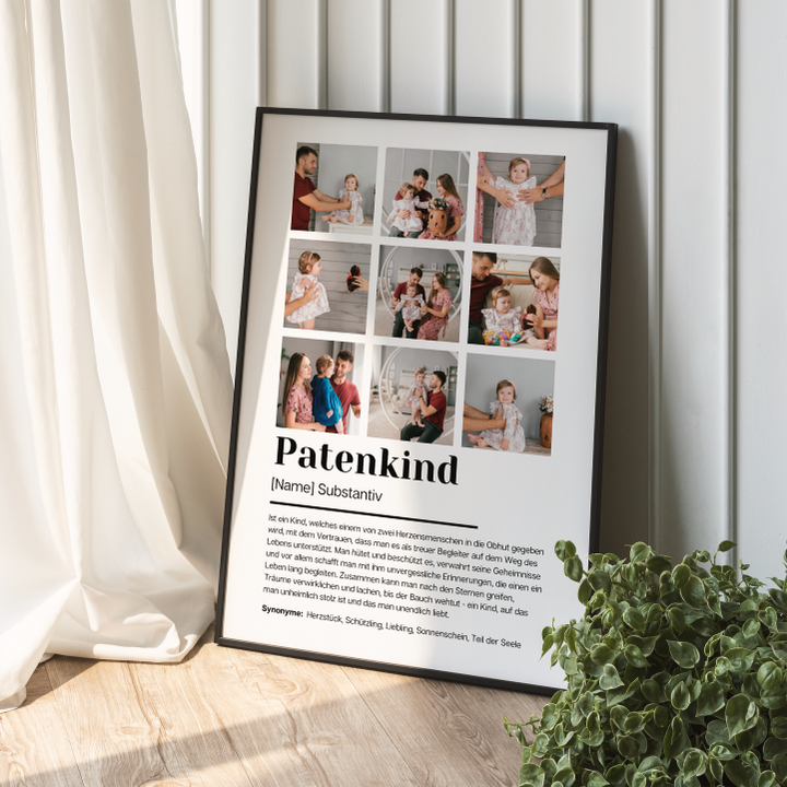 Poster Fotocollage Definition PATENKIND personalisiert