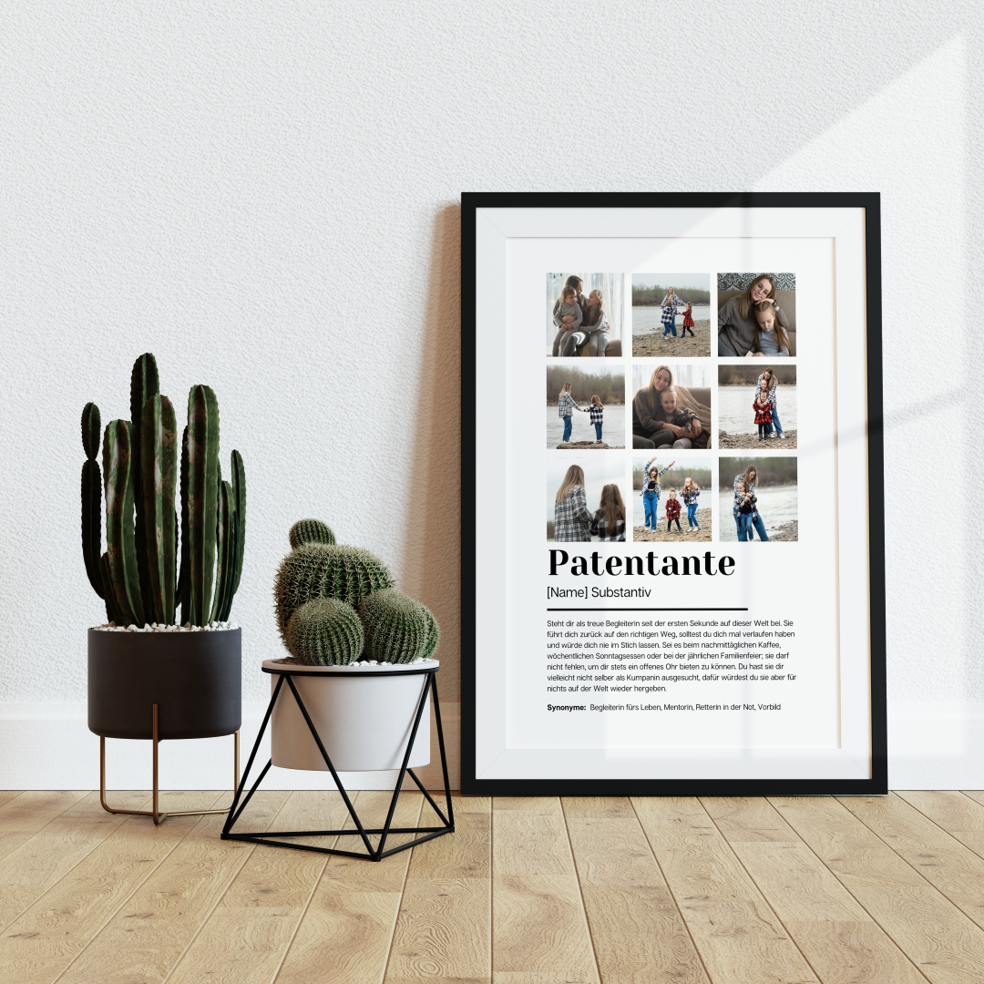 Poster Fotocollage Definition PATENTANTE personalisiert