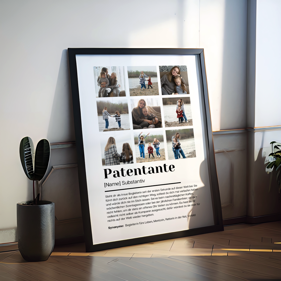 Poster Fotocollage Definition PATENTANTE personalisiert