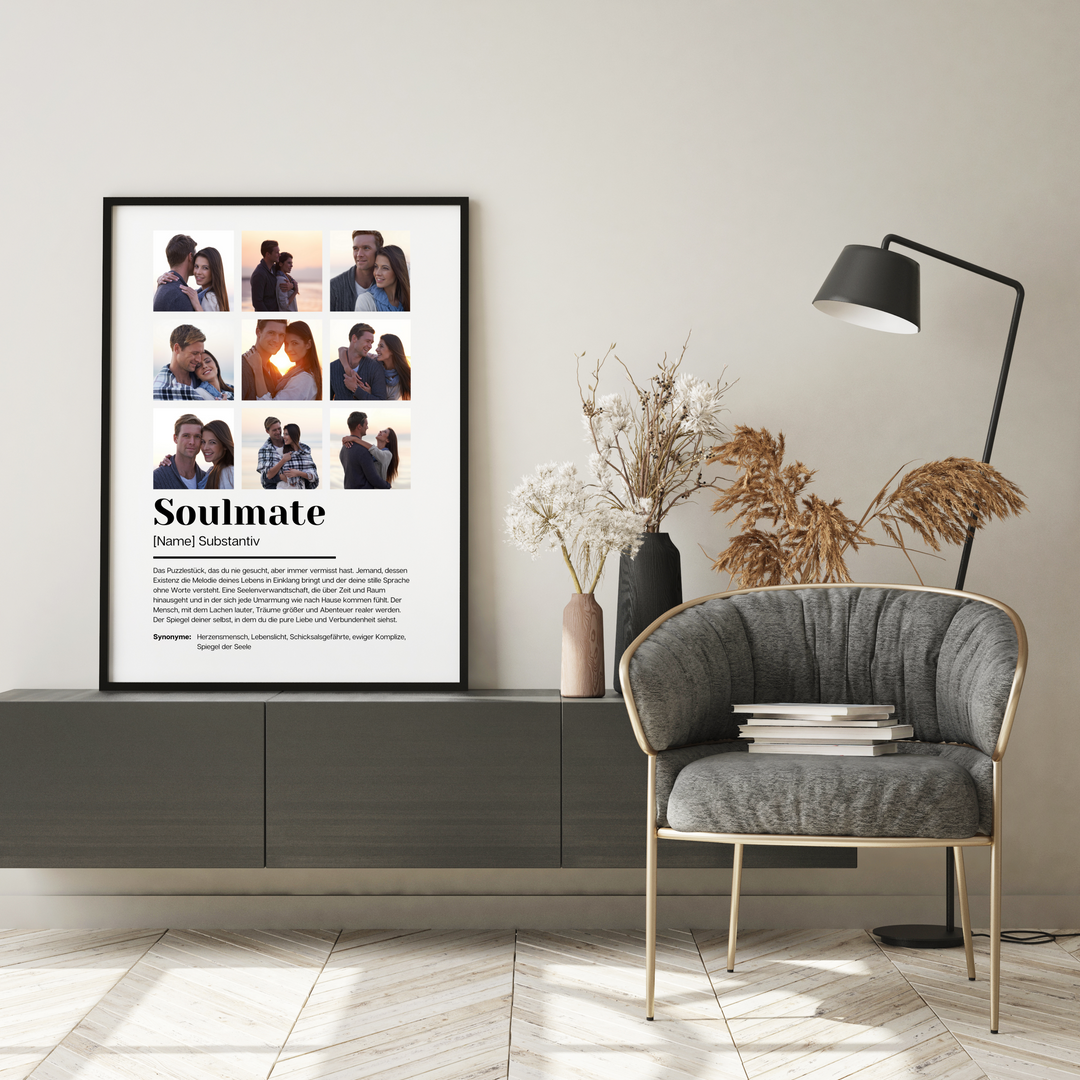 Poster Fotocollage Definition SOULMATE personalisiert