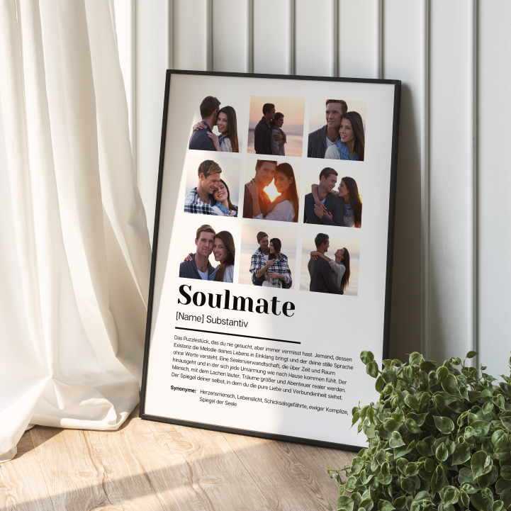 Poster Fotocollage Definition SOULMATE personalisiert