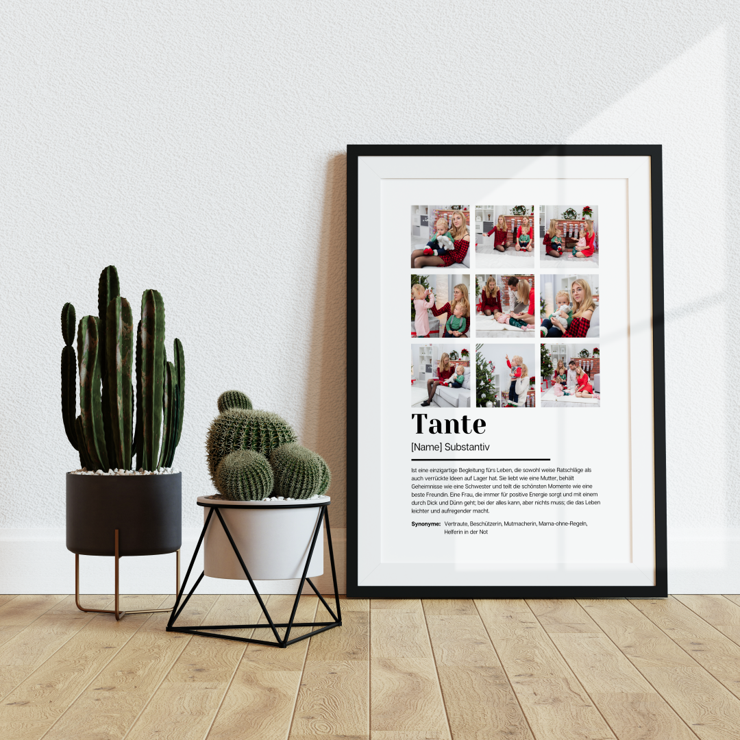 Poster Fotocollage Definition TANTE personalisiert