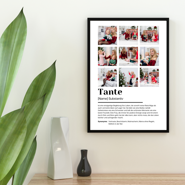 Poster Fotocollage Definition TANTE personalisiert