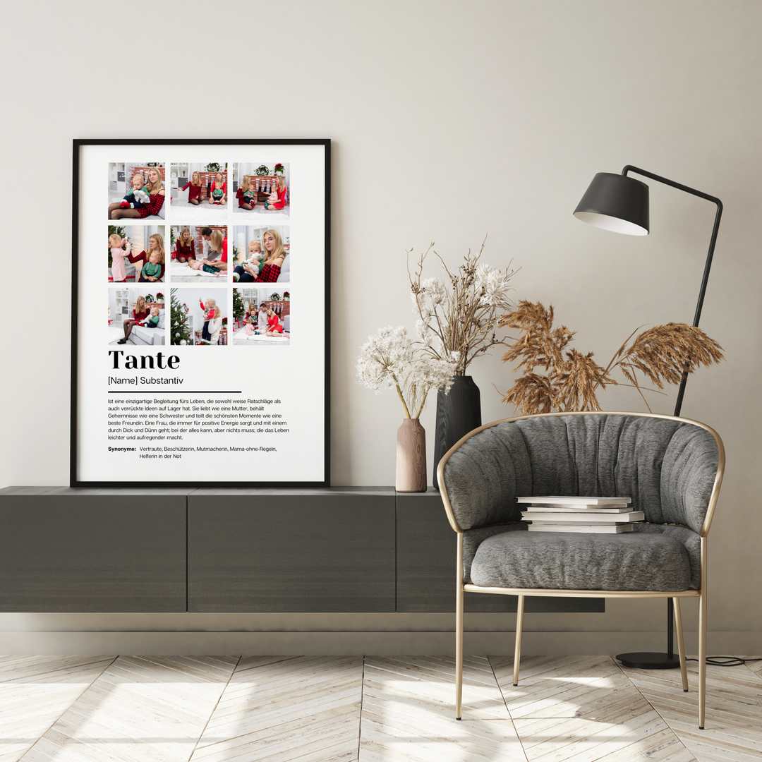 Poster Fotocollage Definition TANTE personalisiert